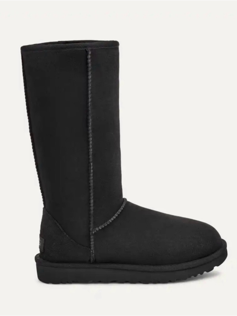 UGG Tall Black Suede Shearling Boot